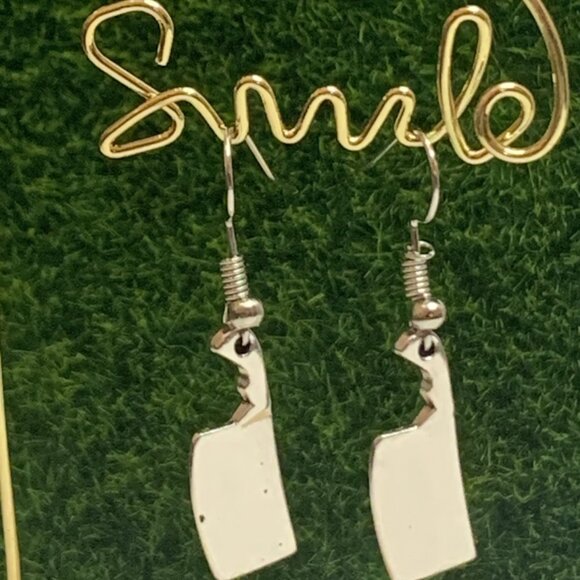 Cleaver Earring, Knife Earring, Cooking Earring, Chef Earring, Halloween Earring - Picture 5 of 6